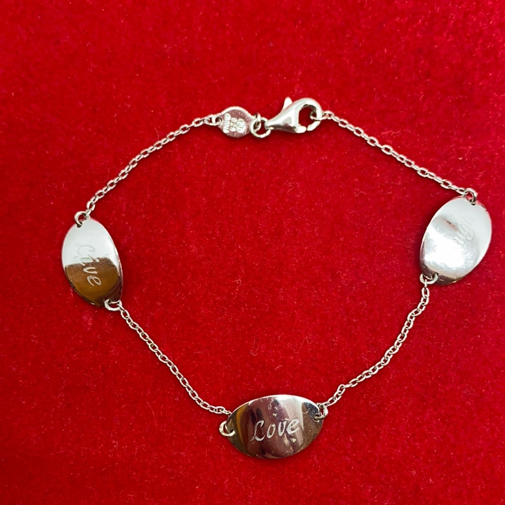 925 Bracelet LIVE. LOVE. LAUGH engraved